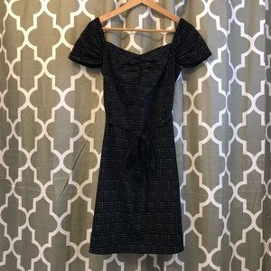 Banana Republic Women's Shift Dress Cap Sleeve Tie Belt Black Size 6